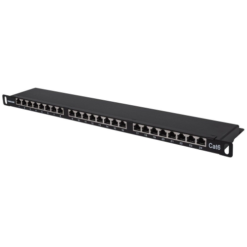 Patch Panel Rack 19 0.5u, 24 Porty Rj45 Cat6 Ftp, Czarny